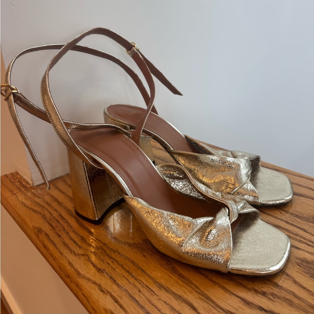 MAJE Elegant Gold Women's Heeled Sandals